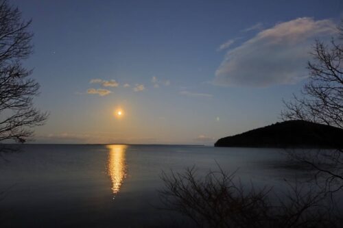 サロマ湖の夕日
